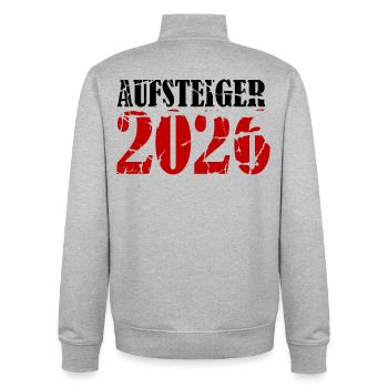 Aufsteiger 2026 Aufstieg - Unisex Organic Zip Sweatshirt von Stanley/Stella - Grau meliert - Hinten - AI Model Male 185 light (185cm)