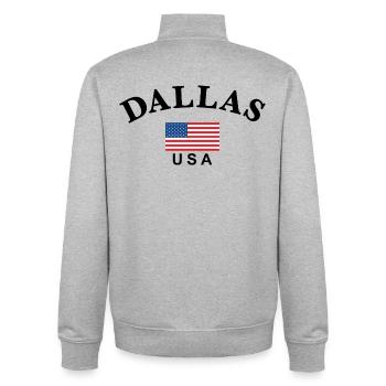 Dallas, USA - Unisex Organic Zip Sweatshirt von Stanley/Stella - Grau meliert - Hinten - AI Model Male 185 light (185cm)