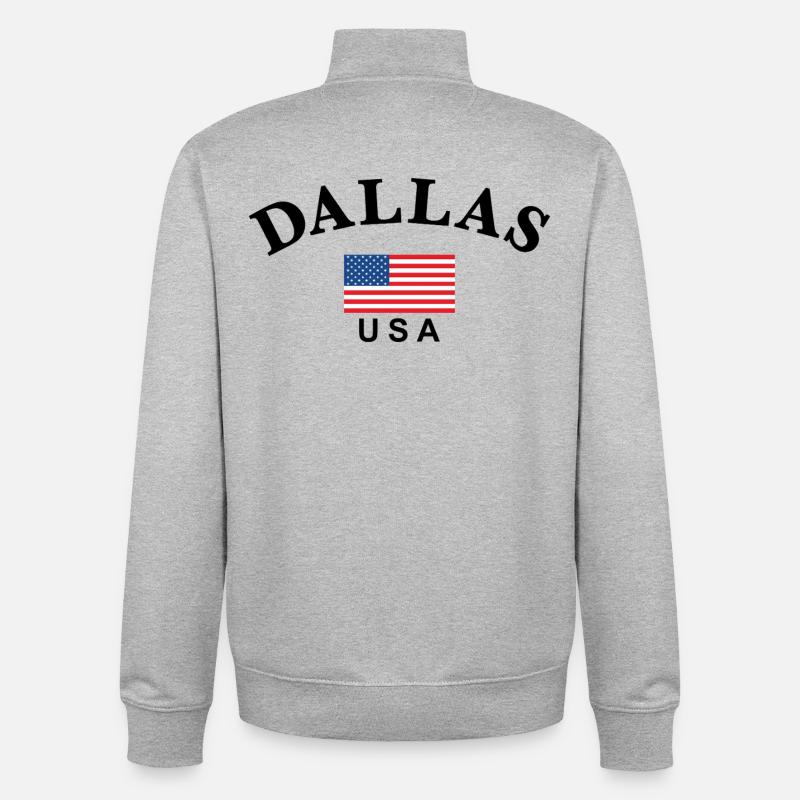Dallas, États-Unis - Sweat zippé unisexe en coton bio Stanley/Stella - gris chiné