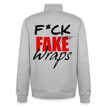 FYFW Black - Sweat zippé unisexe en coton bio Stanley/Stella - gris chiné - Dos - AI Model Male 185 light (185cm)