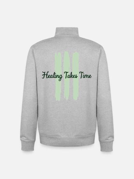 Healing takes time Mindfulness Patience - Unisex Organic Zip Sweatshirt by Stanley/Stella - heather grey