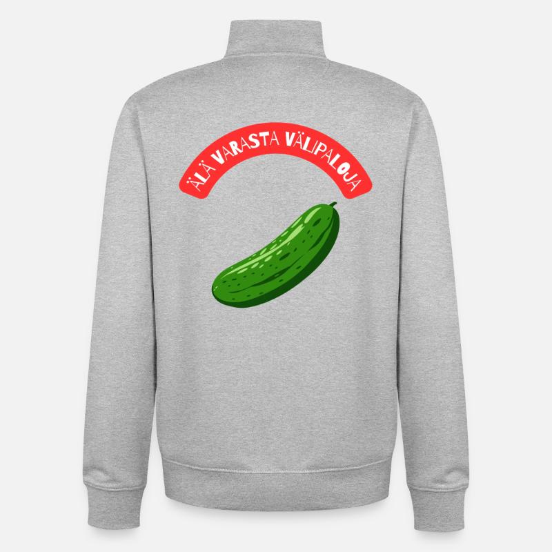 Ne volez pas de snacks. - Sweat zippé unisexe en coton bio Stanley/Stella - gris chiné