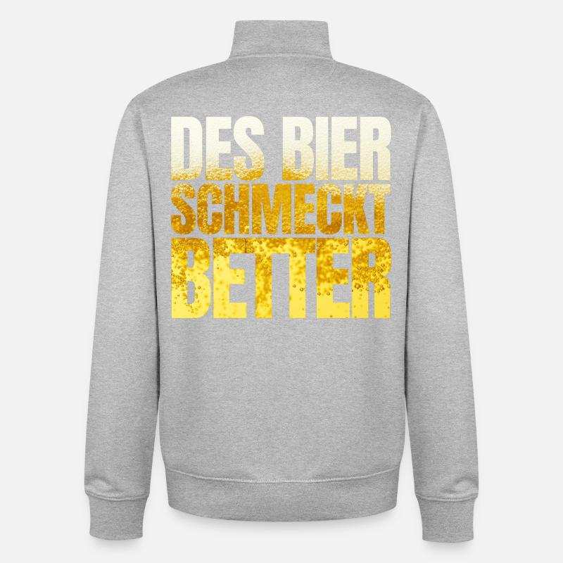 La bière du Tyrol est meilleure - Sweat zippé unisexe en coton bio Stanley/Stella - gris chiné