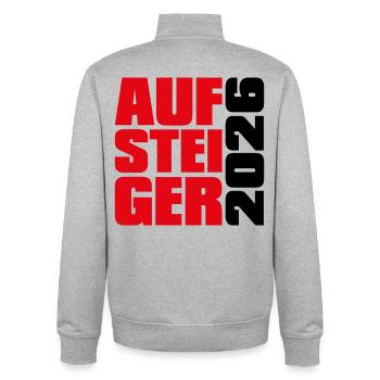 Aufsteiger 2026 Aufstieg - Unisex Organic Zip Sweatshirt von Stanley/Stella - Grau meliert - Hinten - AI Model Male 185 light (185cm)