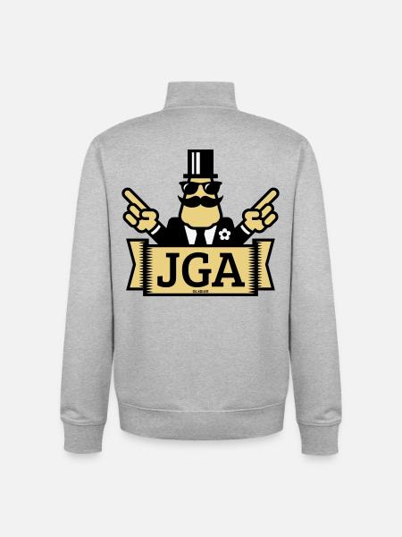 JGA Handzeichen (Junggesellenabschied / 3C) - Unisex Organic Zip Sweatshirt von Stanley/Stella - Grau meliert