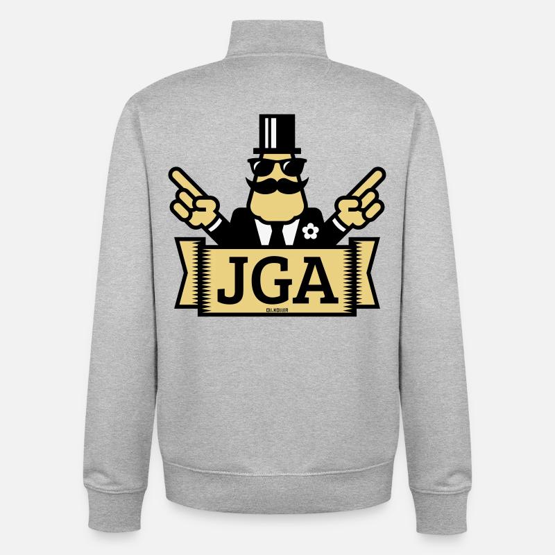 JGA Handzeichen (Junggesellenabschied / 3C) - Unisex Organic Zip Sweatshirt von Stanley/Stella - Grau meliert
