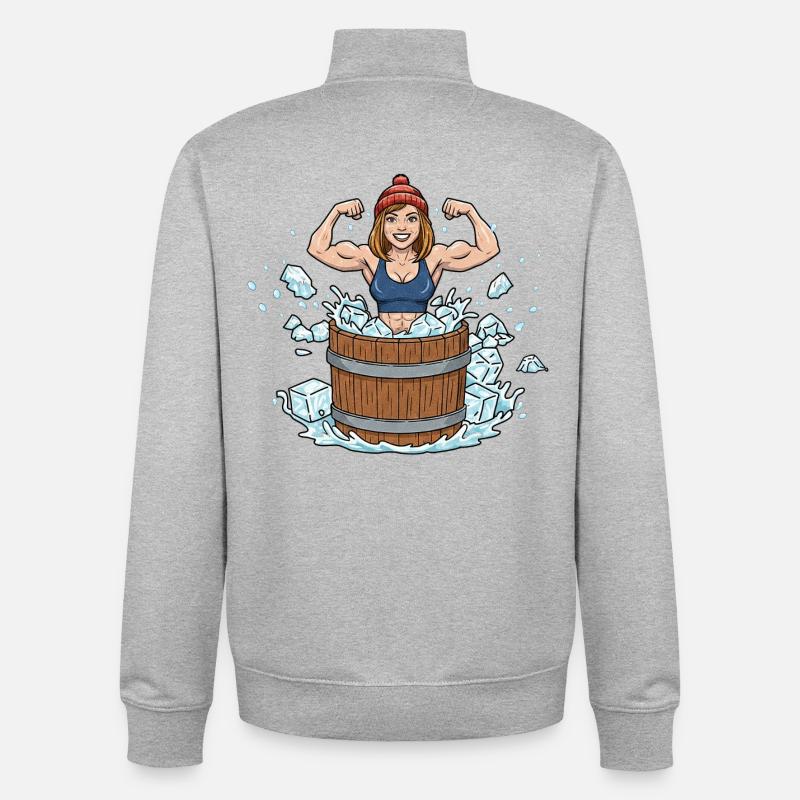 Femme baigneuse de glace - Sweat zippé unisexe en coton bio Stanley/Stella - gris chiné