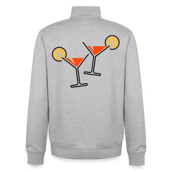 2 Cocktailgläser / Cocktail / Martini + (Orange) - Unisex Organic Zip Sweatshirt von Stanley/Stella - Grau meliert - Hinten - AI Model Male 185 light (185cm)