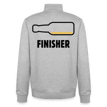 Finisher (Bier / Bierchen / Biertrinker / POS 2C) - Unisex Organic Zip Sweatshirt von Stanley/Stella - Grau meliert - Hinten - AI Model Male 185 light (185cm)