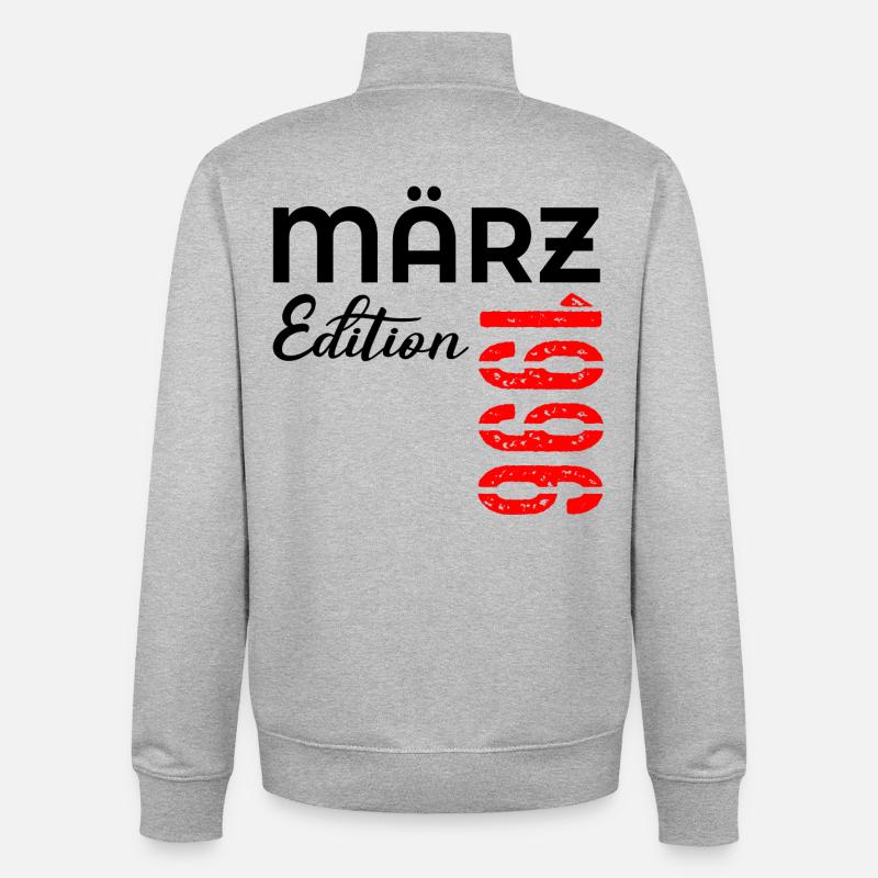31e anniversaire mars 1996 - Sweat zippé unisexe en coton bio Stanley/Stella - gris chiné
