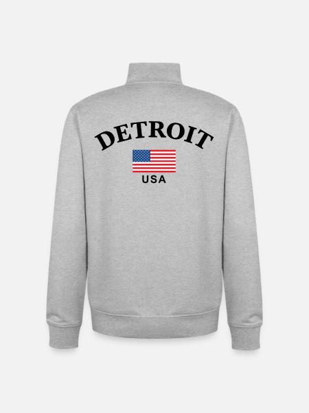 Detroit, USA - Unisex Organic Zip Sweatshirt von Stanley/Stella - Grau meliert