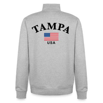 Tampa, États-Unis - Sweat zippé unisexe en coton bio Stanley/Stella - gris chiné - Dos - AI Model Male 185 light (185cm)