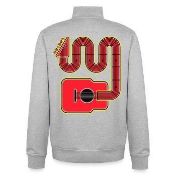 Rote Abstract Shape Gitarre - Unisex Organic Zip Sweatshirt von Stanley/Stella - Grau meliert - Hinten - AI Model Male 185 light (185cm)