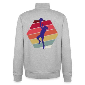 Basketball player - Unisex Organic Zip Sweatshirt by Stanley/Stella - heather grey - Back - AI Model Male 185 light (185cm)