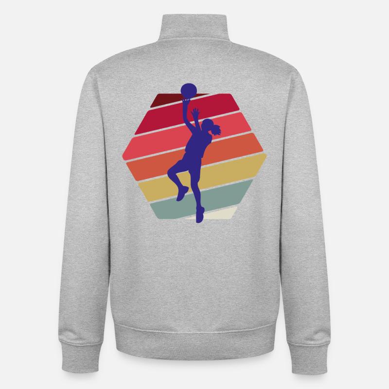 Basketteur - Sweat zippé unisexe en coton bio Stanley/Stella - gris chiné