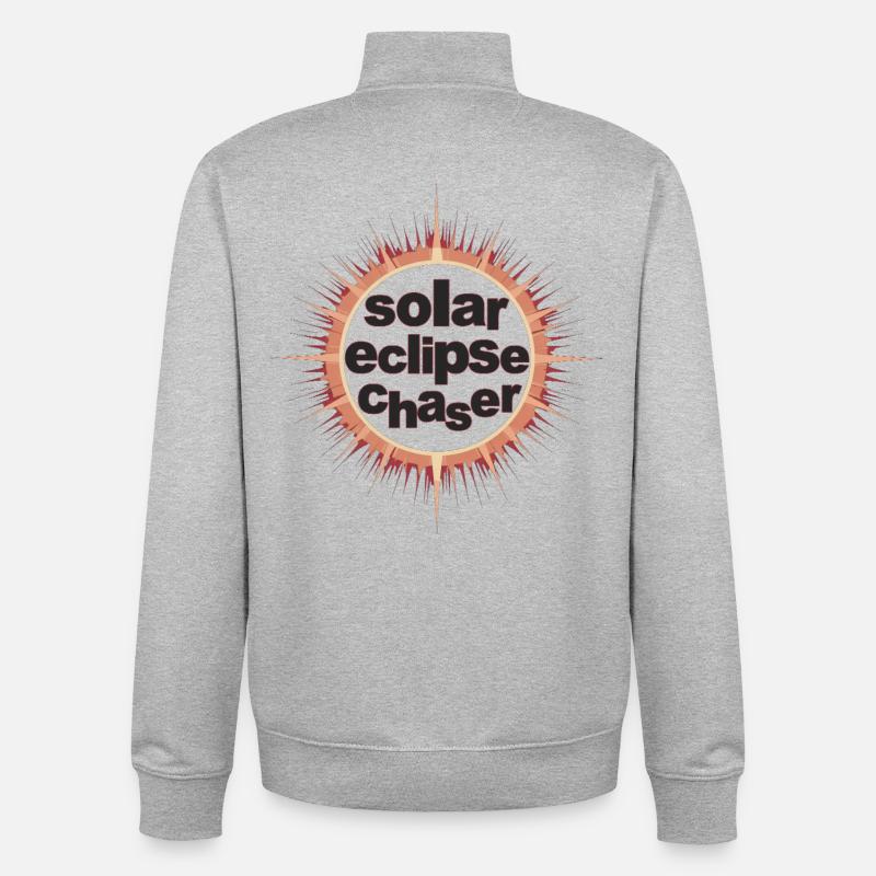 Solar eclipse chaser - Unisex Organic Zip Sweatshirt von Stanley/Stella - Grau meliert