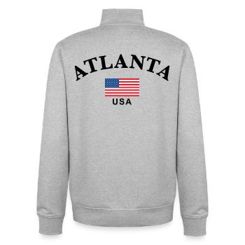Atlanta, USA - Unisex Organic Zip Sweatshirt von Stanley/Stella - Grau meliert - Hinten - AI Model Male 185 light (185cm)