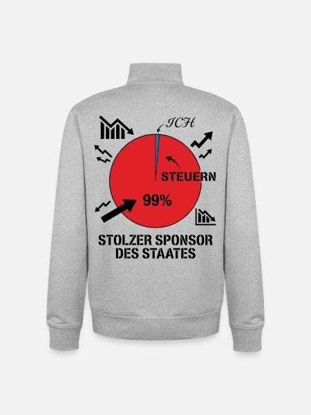 Proud sponsor of the state - Unisex Organic Zip Sweatshirt by Stanley/Stella - heather grey
