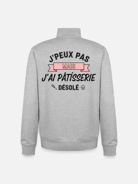 I Have Pastry - Gourmet Excuse - Unisex Organic Zip Sweatshirt by Stanley/Stella - heather grey