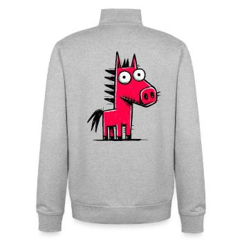 Kunterbuntes Pony-Doodle - Unisex Organic Zip Sweatshirt von Stanley/Stella - Grau meliert - Hinten - AI Model Male 185 light (185cm)