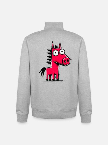 Kunterbuntes Pony-Doodle - Unisex Organic Zip Sweatshirt von Stanley/Stella - Grau meliert