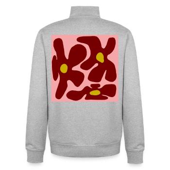 Rote Blumen Organisches Design -V2 - Unisex Organic Zip Sweatshirt von Stanley/Stella - Grau meliert - Hinten - AI Model Male 185 light (185cm)