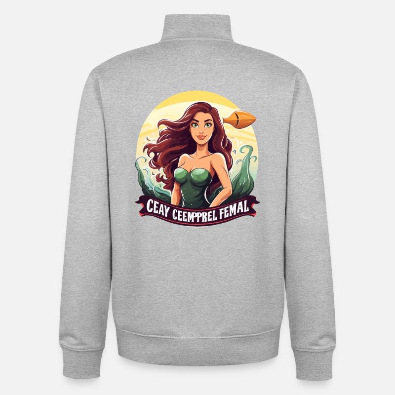 Meeresheldin Mermaid am Abend - Unisex Organic Zip Sweatshirt von Stanley/Stella - Grau meliert