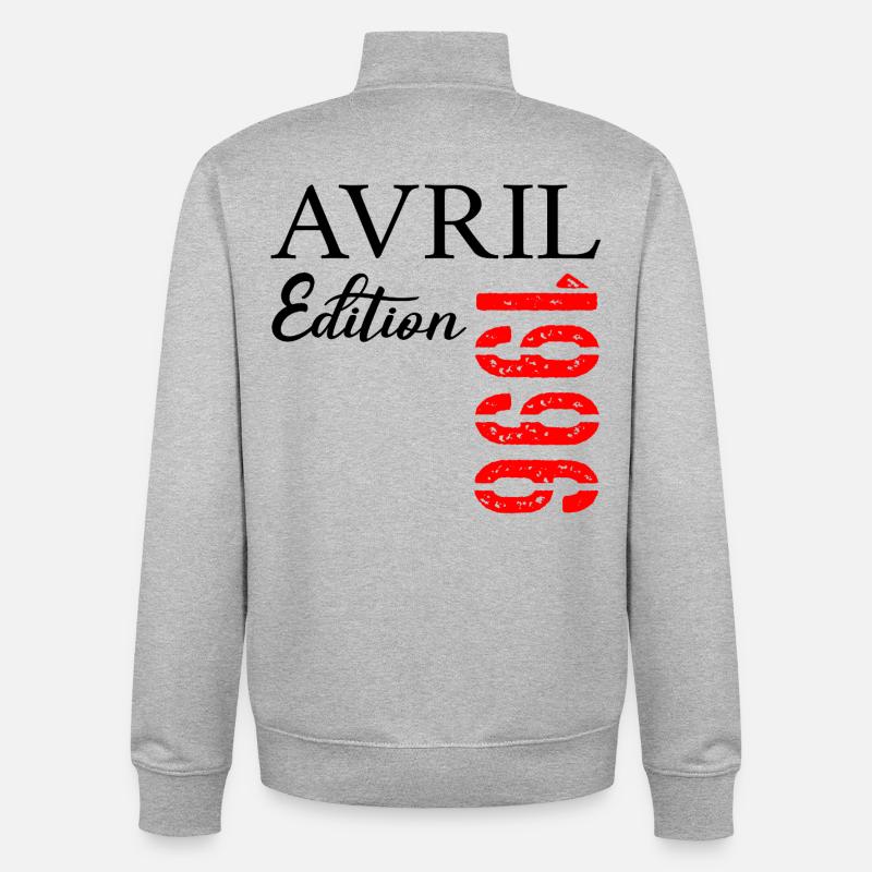 31e anniversaire Avril 1996  - Sweat zippé unisexe en coton bio Stanley/Stella - gris chiné