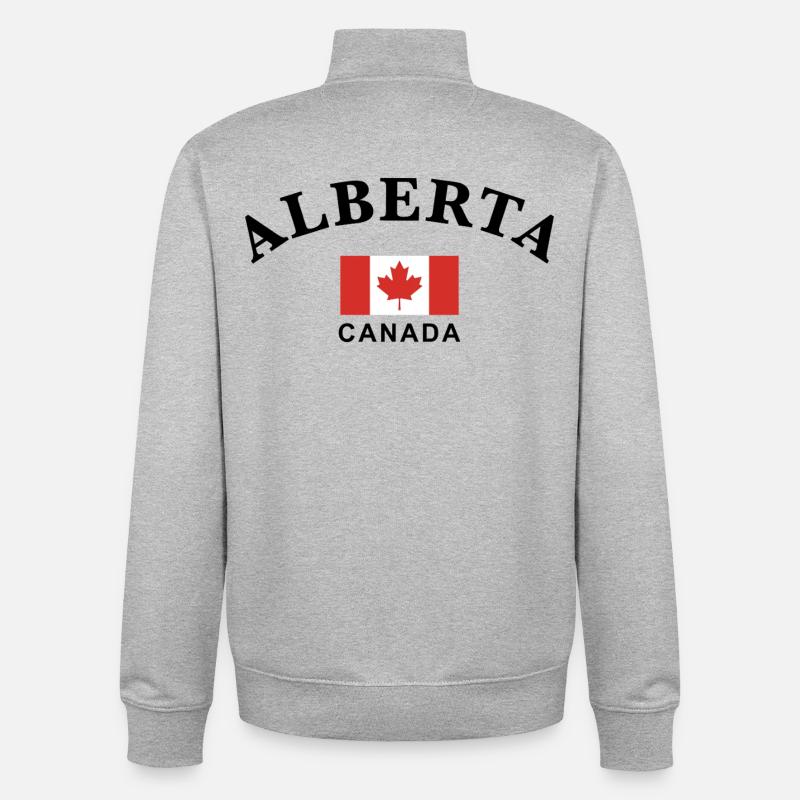 Alberta, Canada - Sweat zippé unisexe en coton bio Stanley/Stella - gris chiné