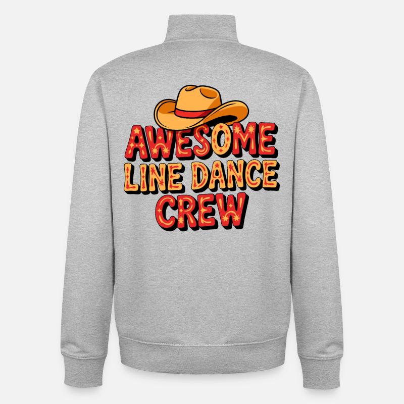 Awesome Line Dance Crew - Unisex Organic Zip Sweatshirt von Stanley/Stella - Grau meliert