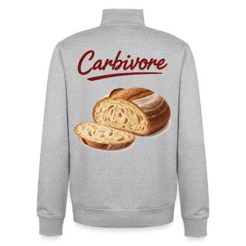 sourdough Bread Baking Carbivore Baker Local - Unisex Organic Zip Sweatshirt von Stanley/Stella - Grau meliert - Hinten - AI Model Male 185 light (185cm)