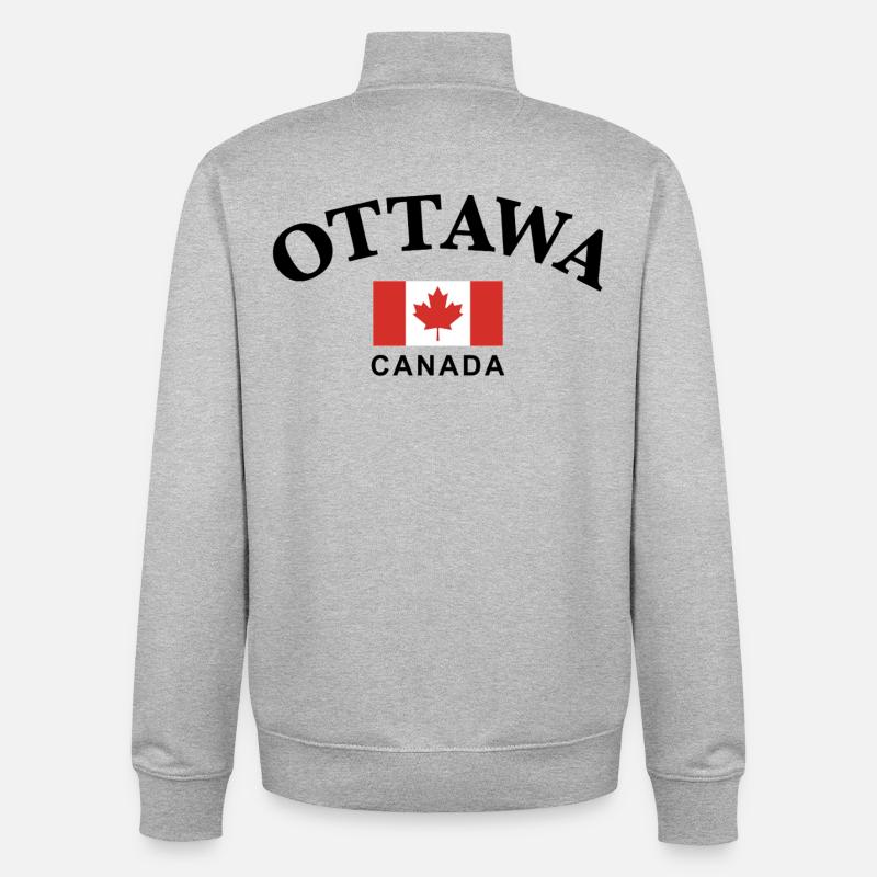 Ottawa, Canada - Sweat zippé unisexe en coton bio Stanley/Stella - gris chiné