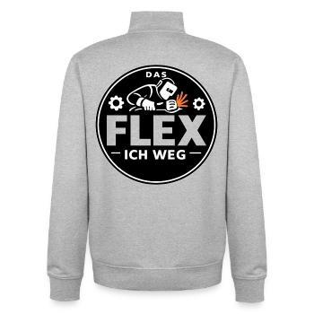 Schweißer Metallbauer Flex Ich Weg Spruch - Unisex Organic Zip Sweatshirt von Stanley/Stella - Grau meliert - Hinten - AI Model Male 185 light (185cm)