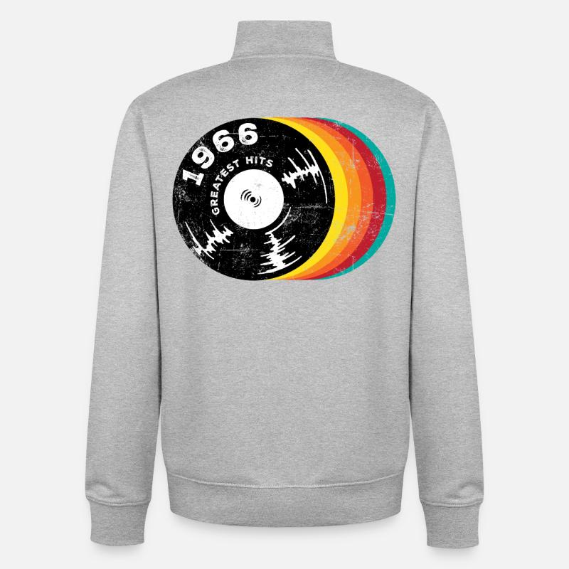 Grands succès 1966 - Sweat zippé unisexe en coton bio Stanley/Stella - gris chiné