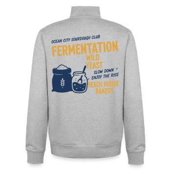 Sourdough Bread Baking Baker Sourdough Starter Jar - Unisex Organic Zip Sweatshirt von Stanley/Stella - Grau meliert - Hinten - AI Model Male 185 light (185cm)