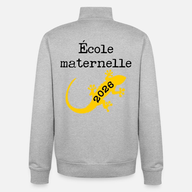 École Maternelle 2026 - Sweat zippé unisexe en coton bio Stanley/Stella - gris chiné
