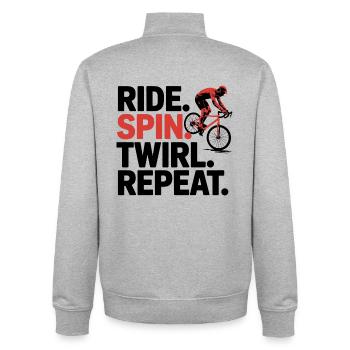 Ride as Art - Sweat zippé unisexe en coton bio Stanley/Stella - gris chiné - Dos - AI Model Male 185 light (185cm)