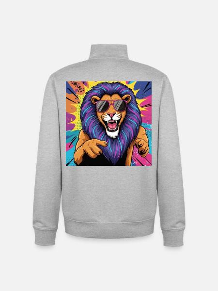 Frankensteen: The Chill King - Pop Art - Unisex Organic Zip Sweatshirt by Stanley/Stella - heather grey
