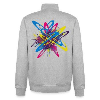 Graffiti color explosion for street art fans - Unisex Organic Zip Sweatshirt by Stanley/Stella - heather grey - Back - AI Model Male 185 light (185cm)