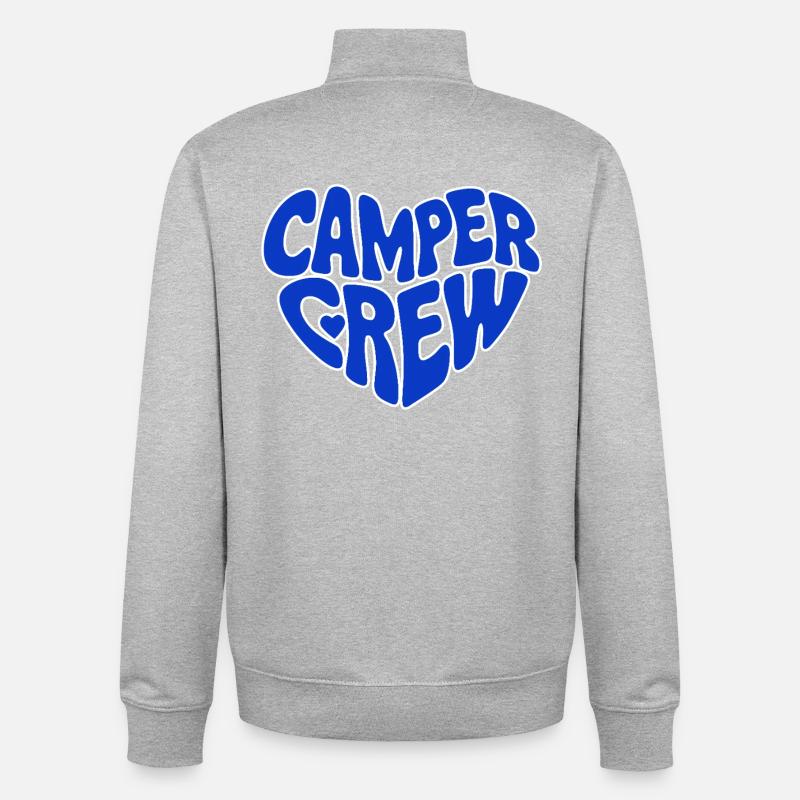 Équipe camping-campeur - Sweat zippé unisexe en coton bio Stanley/Stella - gris chiné