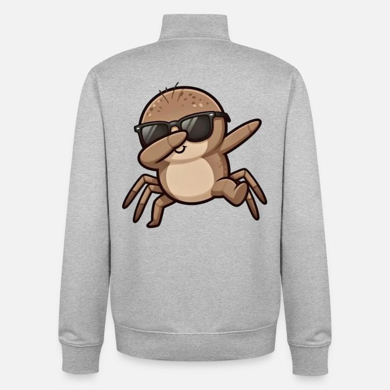 Dabbing Spinne - Unisex Organic Zip Sweatshirt von Stanley/Stella - Grau meliert