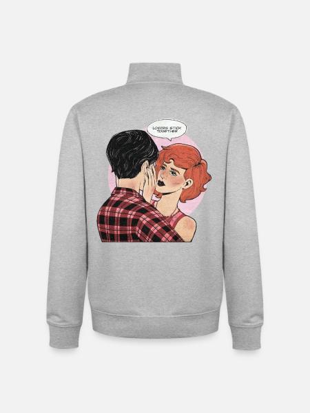 IT – Losers Stick Together Design - Unisex Organic Zip Sweatshirt by Stanley/Stella - heather grey