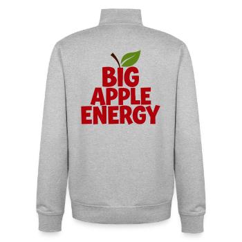 Énergie de la Grosse Pomme NYC Mode de vie à New York - Sweat zippé unisexe en coton bio Stanley/Stella - gris chiné - Dos - AI Model Male 185 light (185cm)