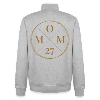 Maman 27 ans - Sweat zippé unisexe en coton bio Stanley/Stella - gris chiné - Dos - AI Model Male 185 light (185cm)