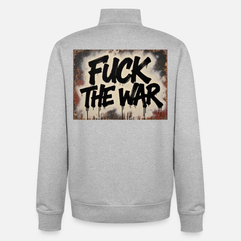SCHEISS AUF DEN KRIEG - Unisex Organic Zip Sweatshirt von Stanley/Stella - Grau meliert