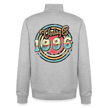 Vintage 1996 30th Birthday - Unisex Organic Zip Sweatshirt by Stanley/Stella - heather grey - Back - AI Model Male 185 light (185cm)
