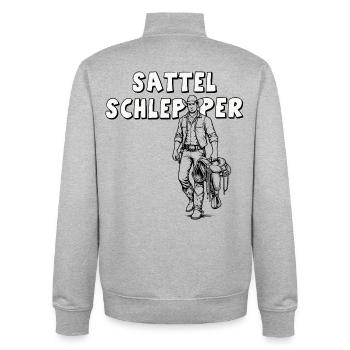 Sattelschlepper - Unisex Organic Zip Sweatshirt von Stanley/Stella - Grau meliert - Hinten - AI Model Male 185 light (185cm)