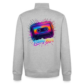 Style 80s Retro Party Outfit 80s - Unisex Organic Zip Sweatshirt by Stanley/Stella - heather grey - Back - AI Model Male 185 light (185cm)