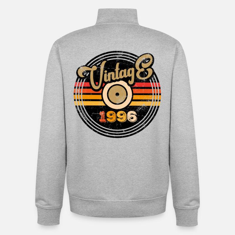 30e anniversaire du millésime 1996 - Sweat zippé unisexe en coton bio Stanley/Stella - gris chiné