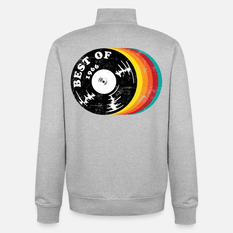 Le meilleur de 1966 - Sweat zippé unisexe en coton bio Stanley/Stella - gris chiné